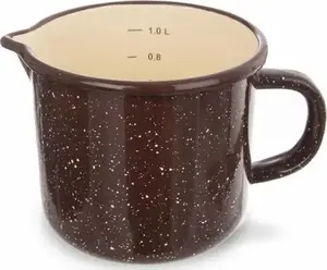 ORION emaljas krūze ar mērlodziņu 1,2 l 12 cm brūna retro