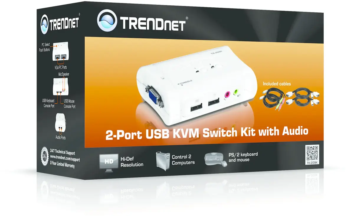 TRENDNET TK-209K 2-портовый USB VGA KVM Photo 5