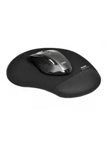 Mouse pad Triton 900717 — black polyester/silicone with wrist rest, 200×230 mm