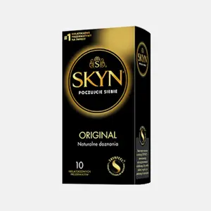 Vīriešu prezervatīvs unimil SKYN Original gluds, dabīgs, platums 53 mm, 10 gab., bez lateksa