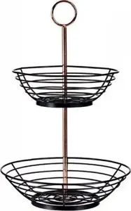 Fruit Bowl Kinvara Kinvara Miska na Owoce Czarny Miedź 28.5×28.5×42.3 cm