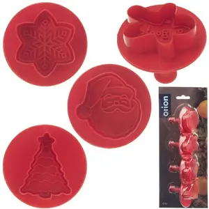 Cookie Cutters ORION Christmas set, 4 pcs, stainless steel shapes for holiday baking