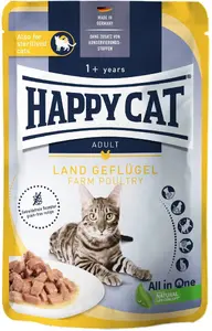 Влажный корм для кошек лоток Happy Cat 70752 — Взрослым, Птица, 85 г, Беззерновой