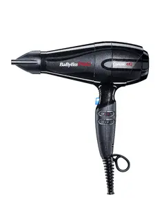 Фен BaByliss PRO CARUSO-HQ (AC мотор, 2400 Вт, 3 уровня нагрева, 3 скорости, ионизация, холодный выброс, чёрный)