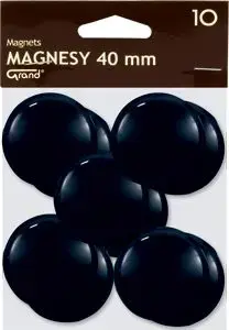 Magnēti diski KW Trade Magnesy Grand 40 mm melni, iepakojumā 10 gab.
