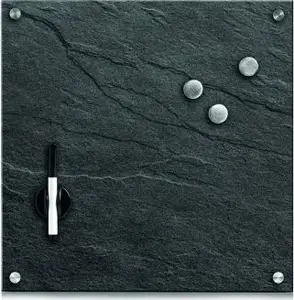 Glass memo board ZELLER 40x40 cm, anthracite — magnetic writable notice board