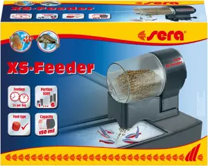 Automātiskā akvārija barotava sera XS-Feeder — tilpums 150 ml, barošana AA (1,5 V), melna