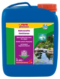 Šķidrais fosfātu absorbents dīķiem Sera pond phosvec 2500 ml kanniņa