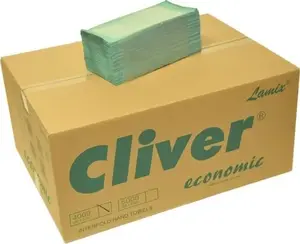 Paper hand towel Cliver ZZ Green 4000 sheets Economic, folded ZZ format