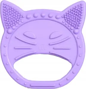 Bērnu žūžļājamais Buff LUUISA Kaķis — violets silikona knupītis, modelis LUU000048