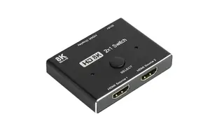 HDMI switcher Alcasa GC-M0261 — HDMI video switch, up to 7680×4320, metal housing, 5V USB-powered