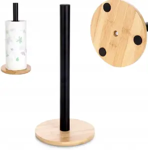 Paper Towel Stand Vilde Ori_229099 — metal, black, height 32.5 cm