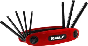 Набор ключей Torx Dedra T9–T40, 8 шт., CRV, черненный