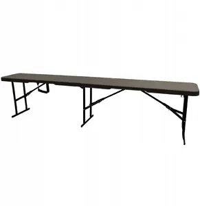Catering Bench Table Nuforma 180 cm, technorattan seating surface, outdoor/indoor serving table