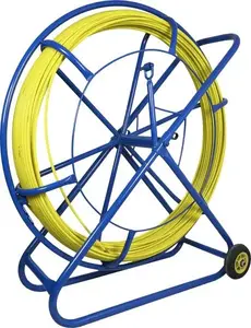 Fiberglass cable puller Q-LANTEC Pilot FRP Ø10 mm, 150 m with guide wheels