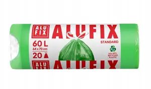 Мешки для мусора Alufix BS-AX-655209, HDPE 60 л с завязкой, 20 шт., зелёные
