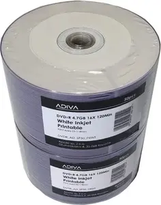 Adiva DVD+R 4.7GB 16x baltas ar tintes printera drukai spindelis 50