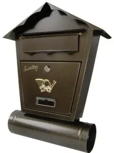 Mailbox with Newspaper Tube, gold-antique finish, No name SD2T (model SKL SD2T 854)