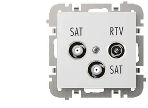 Ligzda R-TV-2xSAT galīgā iebūvējamā balta ELEKTROPLAST SANTRA 4160-10