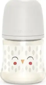 Bottle Suavinex 150 ml with physiological slow-flow nipple SX Pro — beige owl