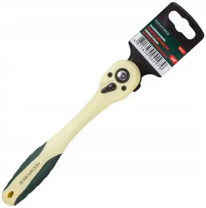Ratchet wrench Rockforce RF-802327, 3/8" drive, 200 mm, 72-tooth, curved head, anti-corrosion plastic housing