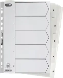Mape Elba STRONG-LINE REGISTER PP A4 balta, polipropilēna 1–5 indekss