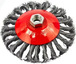 Brush Silver 125 mm Conical 10360 — metal core, threaded shank