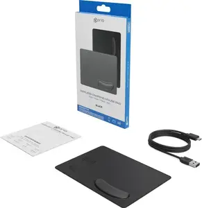 Peles paliktnis MEDIA-TECH Prio Fast Wireless Charging 15W USB-C — uzlādes virsma Qi ierīcēm