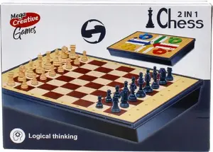 Board Game Mega Creative GRA SZACHY 2W1 chess set 2-in-1 compact 17x12x3 cm