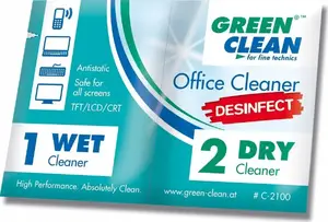 Salvetes green clean Office Cleaner Desinfect — iepakojums 10 gab.