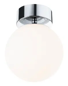 Griestu lampa Paulmann Gove, LED ar neinvertējamu spuldzi, satīna hroms, 1x LED, Ø170 mm, H215 mm