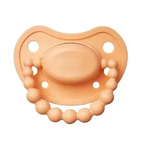 Nuk zīdainīša knupis LUU KIDS-SMOCZEK 0–3M Summer Apricot, ortodontisks silikons, 1 gab.