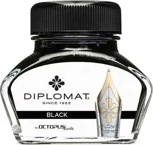 Tinte Diplomat Octopus 30 ml — melna sepija, stikla pudele
