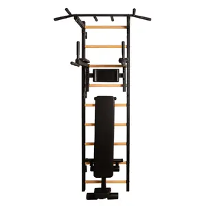 Sienas piekarams vingrošanas stienis BenchK 723B, maksimālā slodze 150 kg, platums 670 mm, augstums 2400 mm, melns/balts