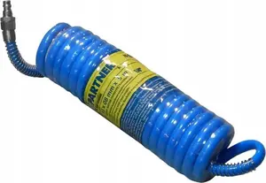 Spiral polyurethane air hose PARTNER 8 mm x 5 m with quick couplers, max pressure 15 bar