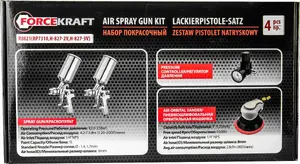 Spray gun and pneumatic sander set Forcekraft FK-R8821 — professional pneumatic paint spray gun and air-powered sanding tool