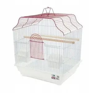 Bird cage Arti Casa model PP-51618, white-red, dimensions 40.6 x 36 x 45.5 cm