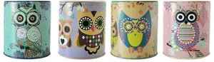 Metal Piggy Bank Beniamin Sowa — metal coin savings container, decorative owl design