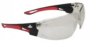 Protective Safety Glasses MCR Safety Sennen with Tinted UV Lenses, Black-Red Frame