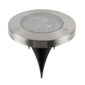 Outdoor ground light Ranex 5000.389 LED solar groundspot, stainless steel, 1×LED, 0.12 W, 120×120×135 mm