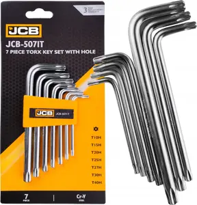Torx Screwdriver Bit Set Jonnesway JCB 7-piece T10–T40 with Hole (JCB-5071T)