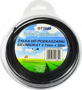 Trimmer Line John Gardener 2.7 mm x 30 m, seven-sided profile, for grass trimmers