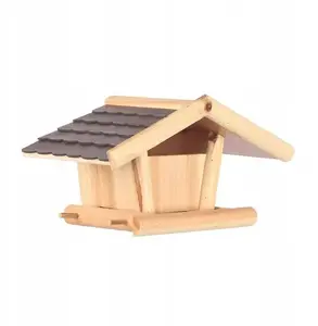 Wooden Hanging Bird Feeder with Roof Skrzynkazdrewna GF-12919 — 38×20×20 cm