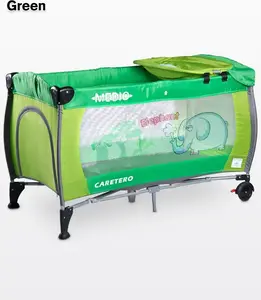 Детская переносная кроватка Caretero Medio Classic — зелёная