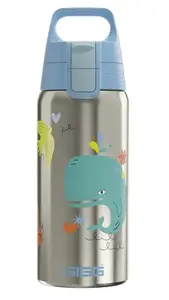 Dzeramā pudele Sigg 6023.30 — 500 ml nerūsējošais tērauds, nolokāma vāciņš, augstums 220 mm, diametrs 73 mm, 243 g
