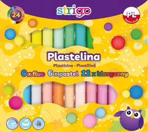 Modeling Clay Set Strigo STRIGO — 24 colors (6 fluorescent, 6 pastel, 12 classic)