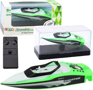 RC Motorboat LEANToys 15 cm, remote-controlled white-green model 22943
