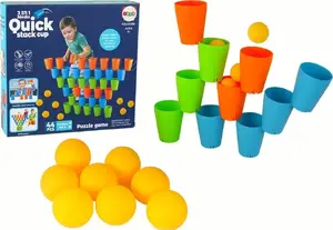 LEANToys игровой набор — Układanka Kubeczki 3‑в‑1, 44 элемента, развивающие стаканчики для сортировки и складывания