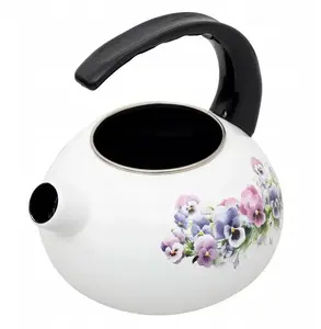 Non-electric enamel kettle 2.2 L with floral pattern, No name model ODEL-CZ-060-32
