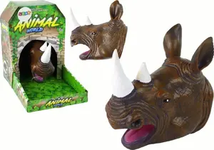 Hand Puppet LEANToys Rhinoceros Brown — Soft Fabric Toy for Play and Education